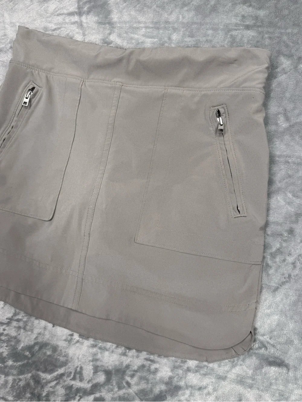 Athleta Light Brown Active Skort with Front Zip‎ Pockets